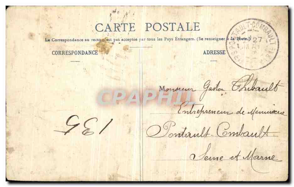 CPA Camp De Chalons Le 135eme Court Piece Feu Militaria — Verso
