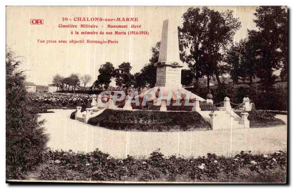 CPA Chalons Sur Marne Le Pont des Mariniers Cimetiere militaire  — Verso