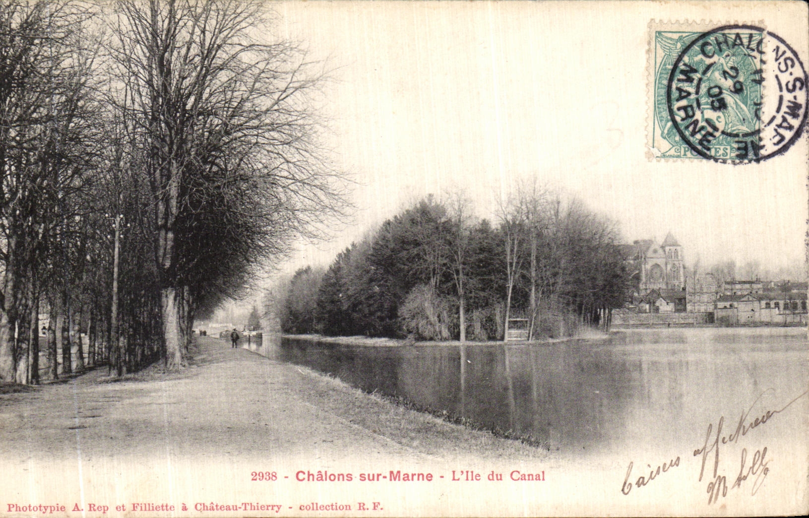 CPA Chalons Sur Marne L lle du Canal