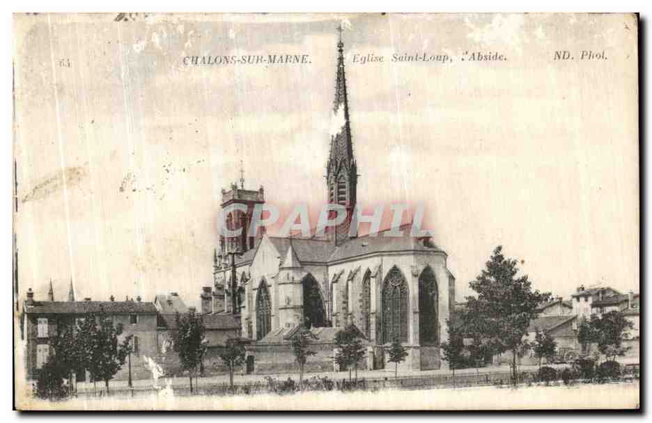 CPA Chalons Sur Marne Eglise Saint Loup Abside