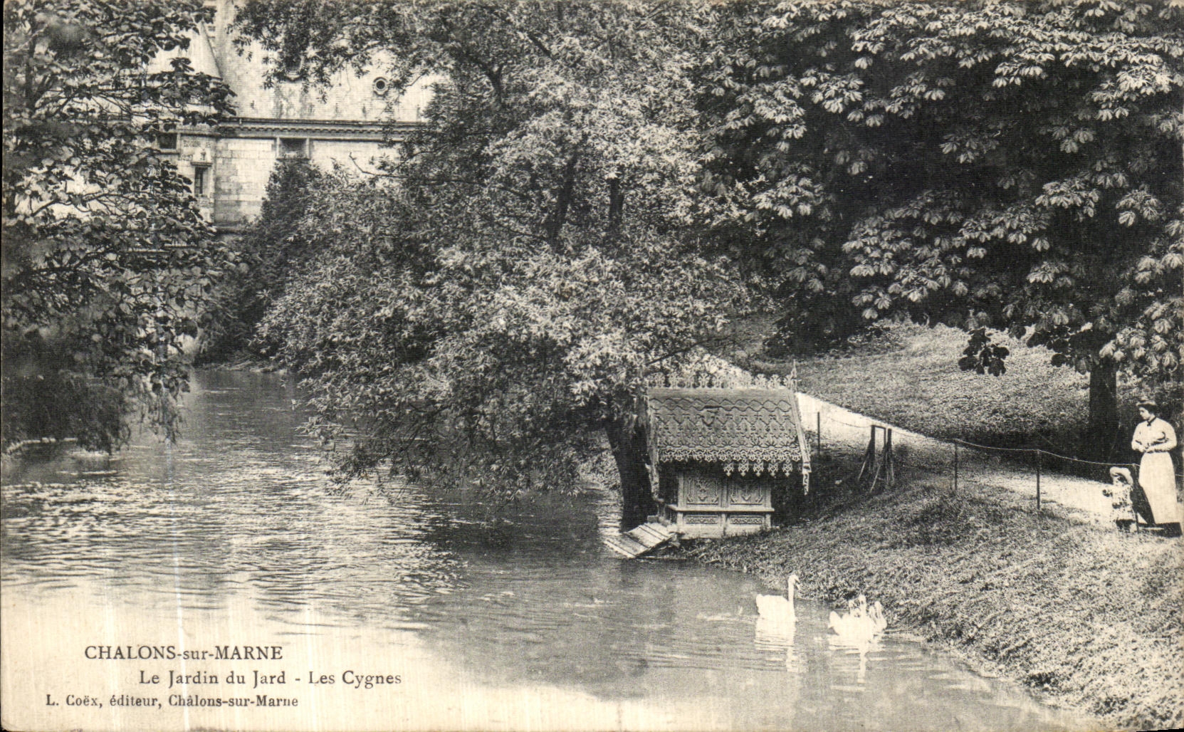 Châlons-sur-Marne — Le Jardin du Jard - Les Cygnes — L. Coëx, éditeur, Châlons-sur-Marne