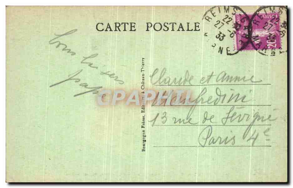 Châlons-sur-Marne — La Caisse d'Épargne vue sur le Jardin — Edit. J.B. n°133 — Rückseite
