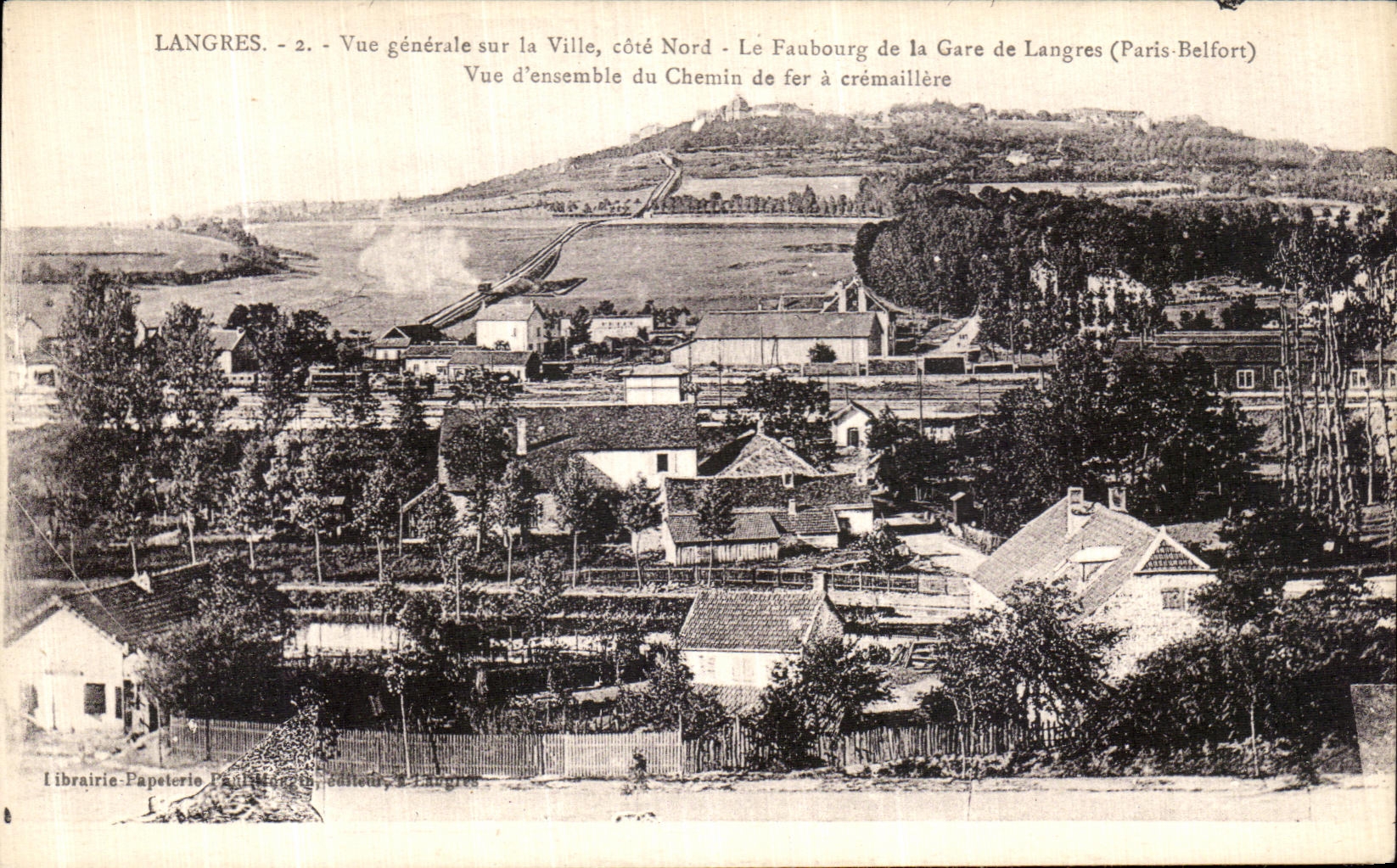 CPA Langres Vue Generale sur la Ville Cote Nord La Faubourg de la Gare de Langres