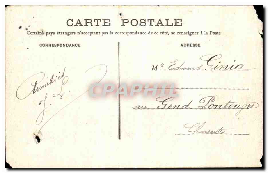 Cartolina d'epoca Langres Porte Gallo Romame — Verso