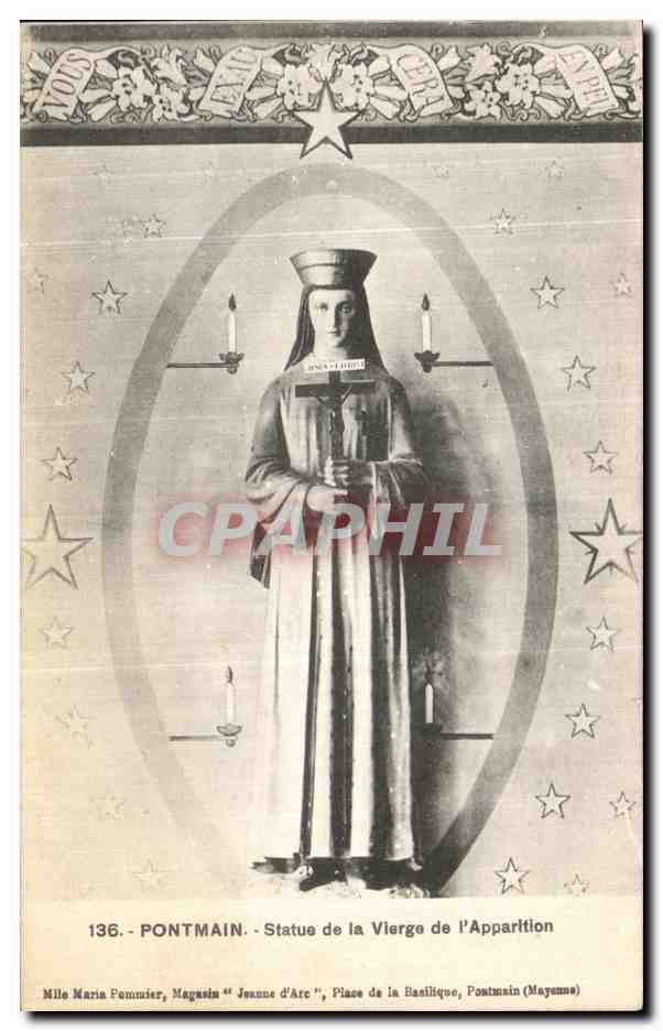 CPA Pontmain Statue de la Vierge de L Apparition