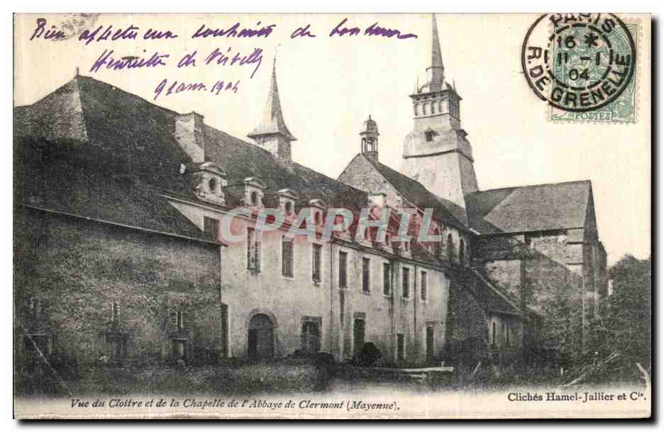 CPA Vue du cloitre et de la chapelle de l abbaye de Clermont