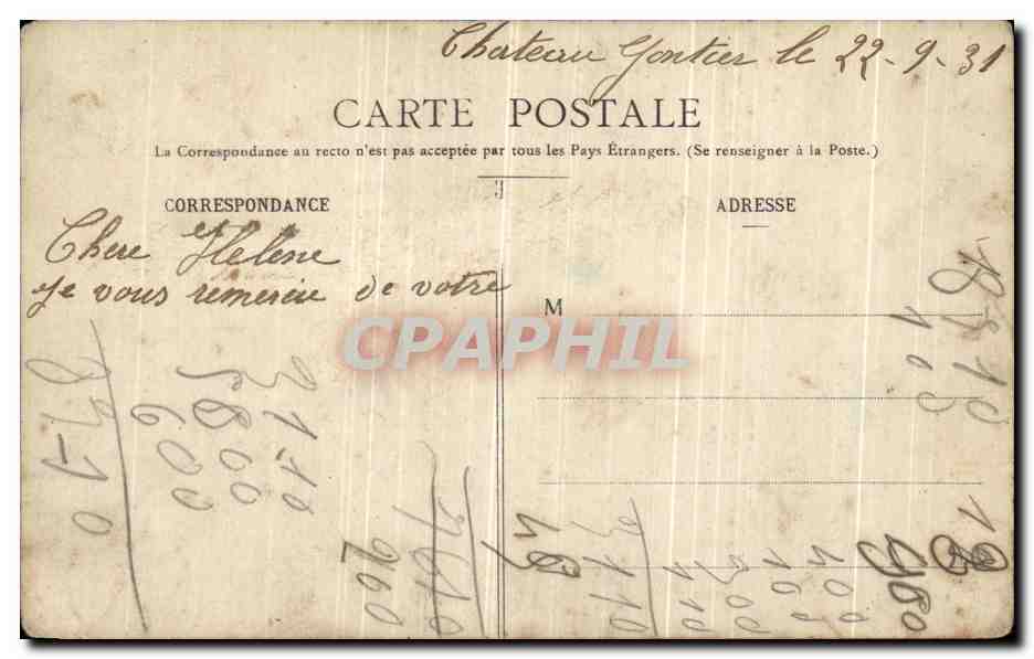 CPA Chateau Gontier Vue Generale de l hopital — Rückseite