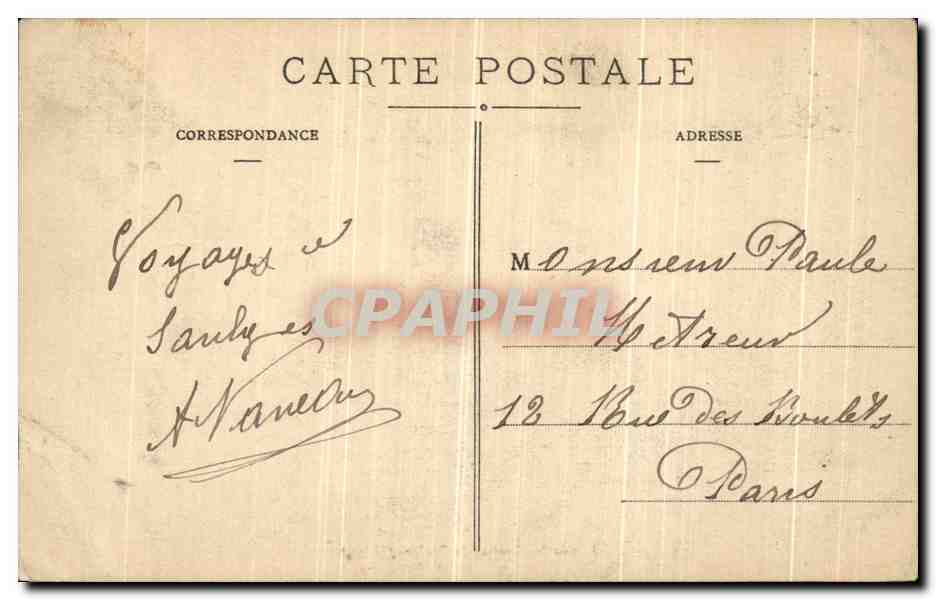 CPA Entree des Grottes de Saulges Mayenne — Rückseite
