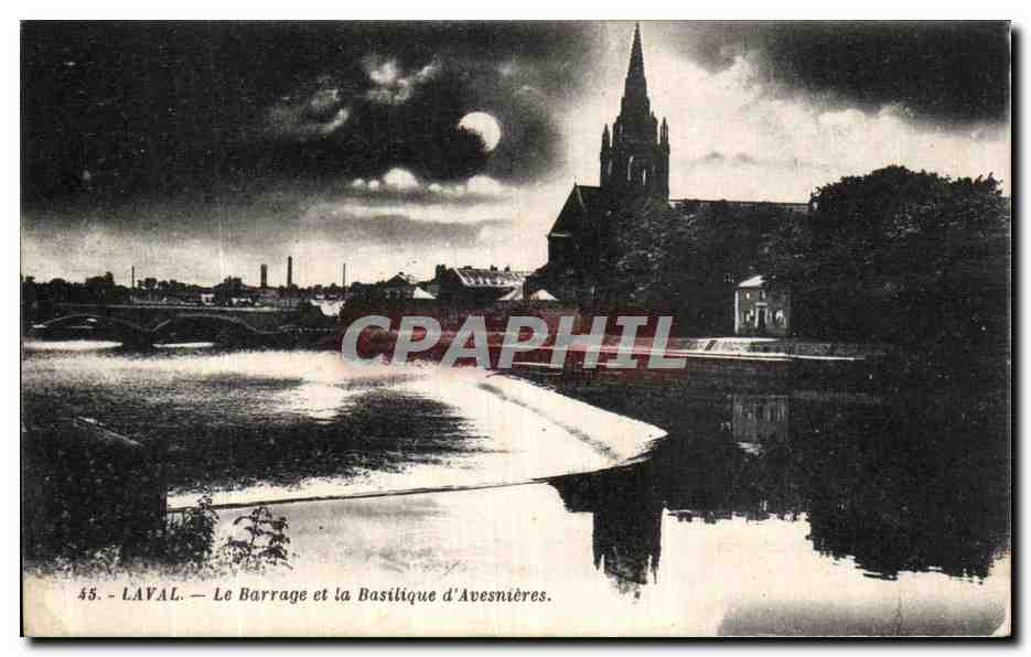 CPA Laval Le Barrage et la Basilique d Avesnieres