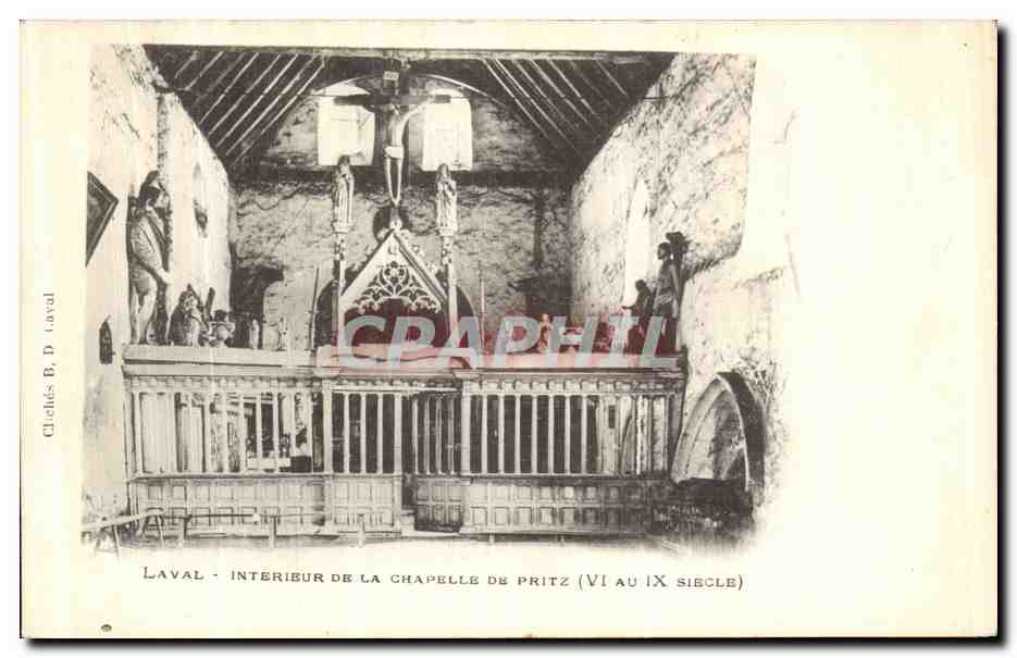 CPA Laval Interieur de la Chapelle de Pritz