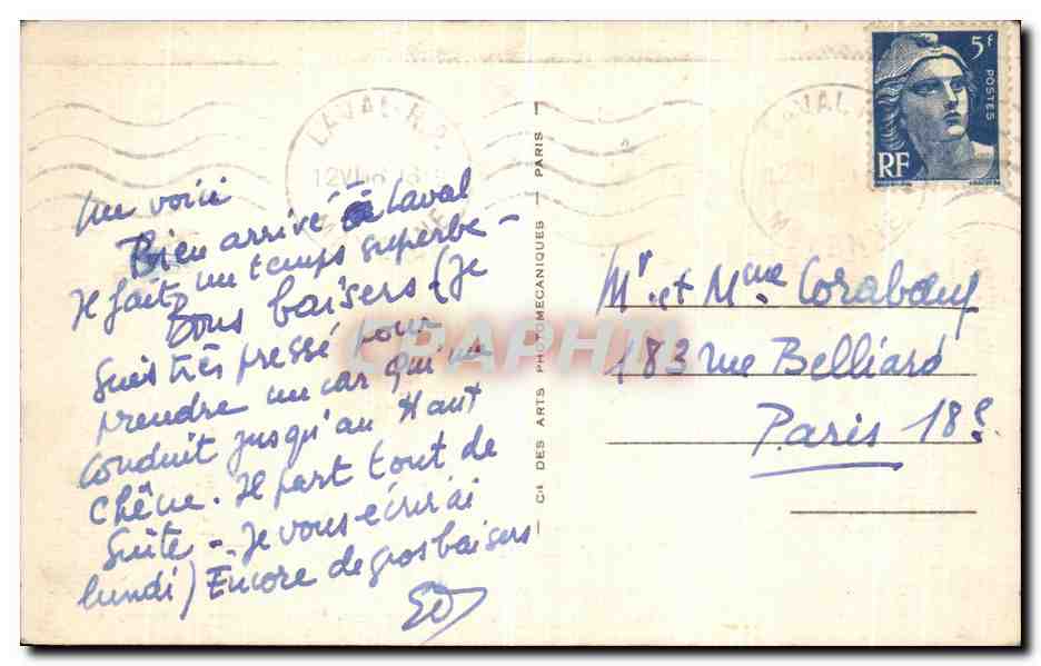 Le Quai Paul-Boudet, der alte Brücke und die Mayenne — Die Schlucht — LL.6 LAVAL — Rückseite