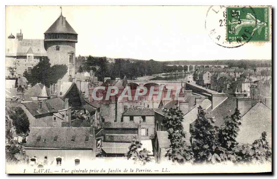 CPA Laval Vue Generale Prise du Jardin de la Perrine
