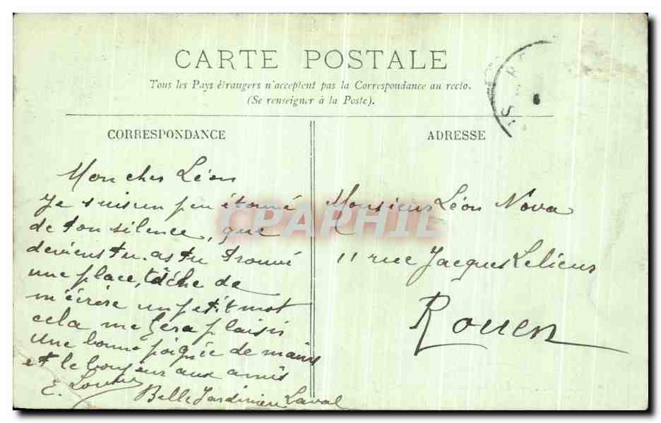 CPA Laval Le Chateau et le Palais de Justice — Rückseite