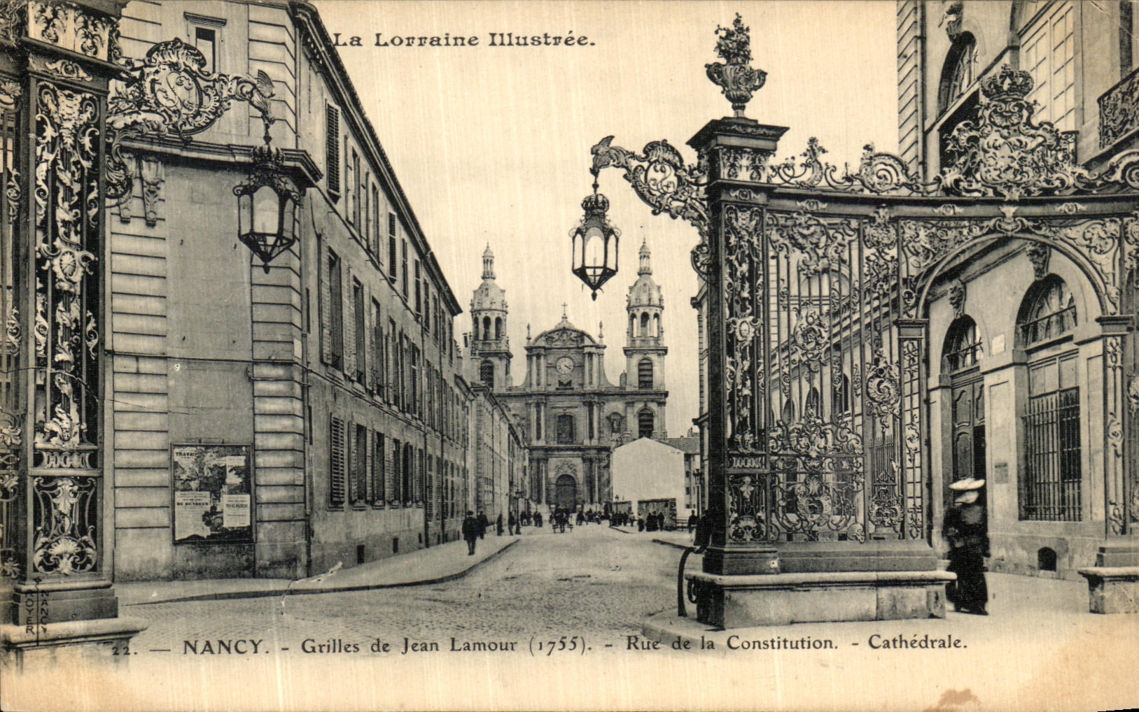 CPA Nancy Grilles de Jean Lamour Rue de la Constitution Cathedrale