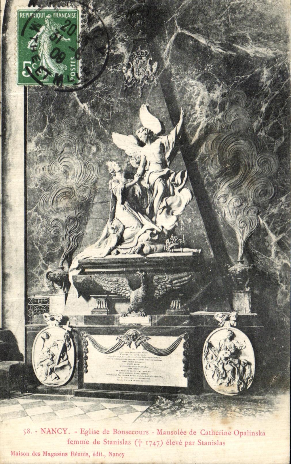 CPA Nancy Eglise de Bonsecours Mausolee de Cathedrale Opalinska femme de Stanislas