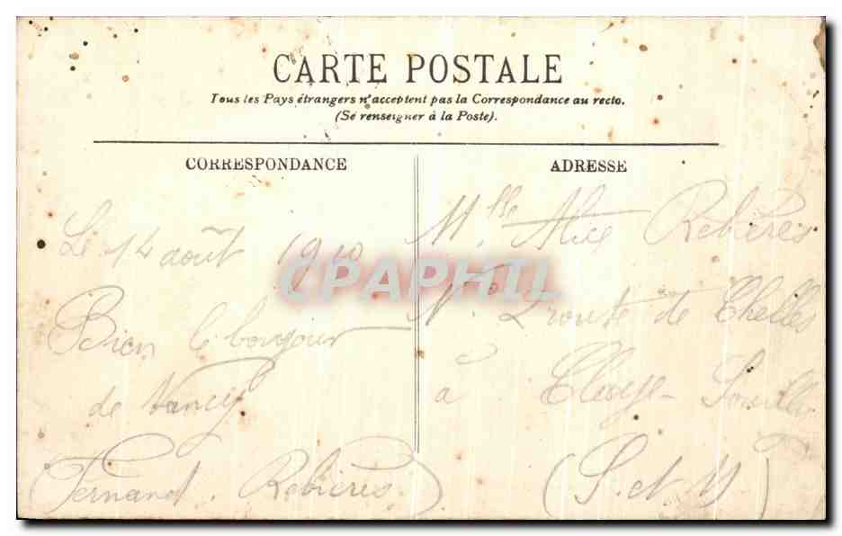 CPA Nancy La Fontaine d Amphitrite — Verso