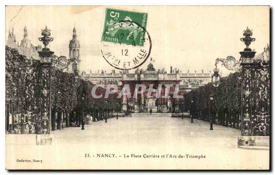 CPA Nancy La Place carriere et l Arc de Triomphe