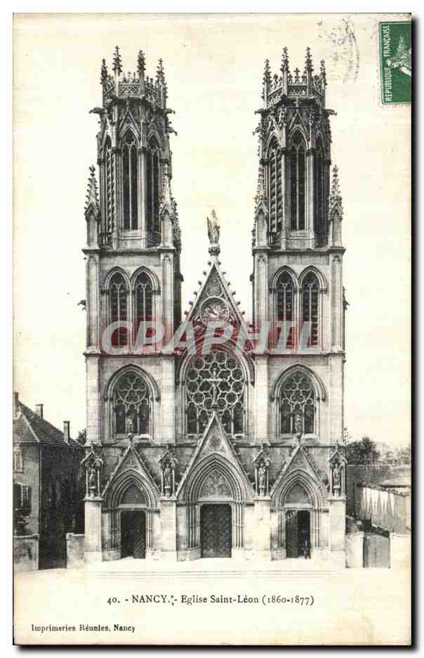 Nancy - Église Saint-Léon (1860-1877) — Imprimeries Réunies, Nancy, n°40