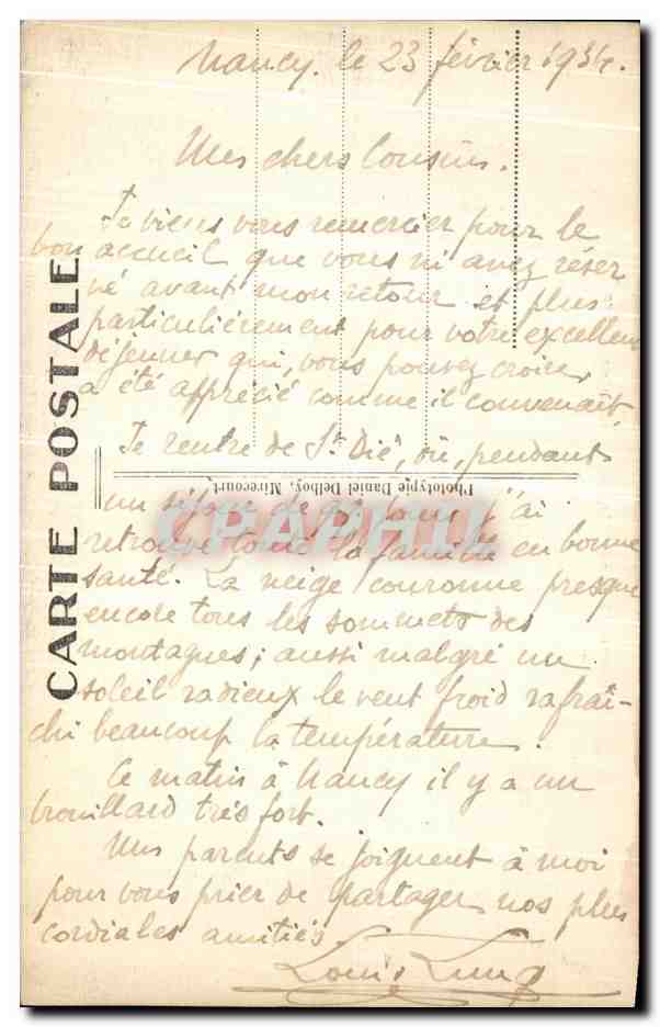 NANCY — La Pépinière - La Roseraie — D. D. — Verso
