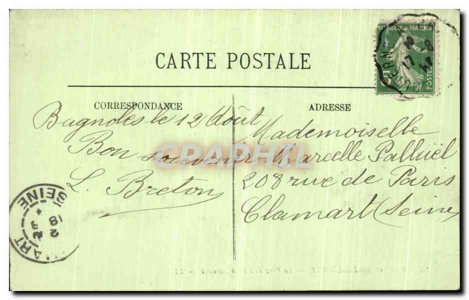 CPA Bagnoles De L Orne Le Parc de l Etablissement  — Rückseite
