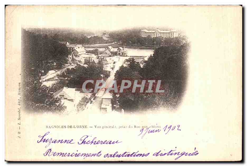 CPA Bagnoles De L Orne Vue Generale Prise du Roc aux chiens