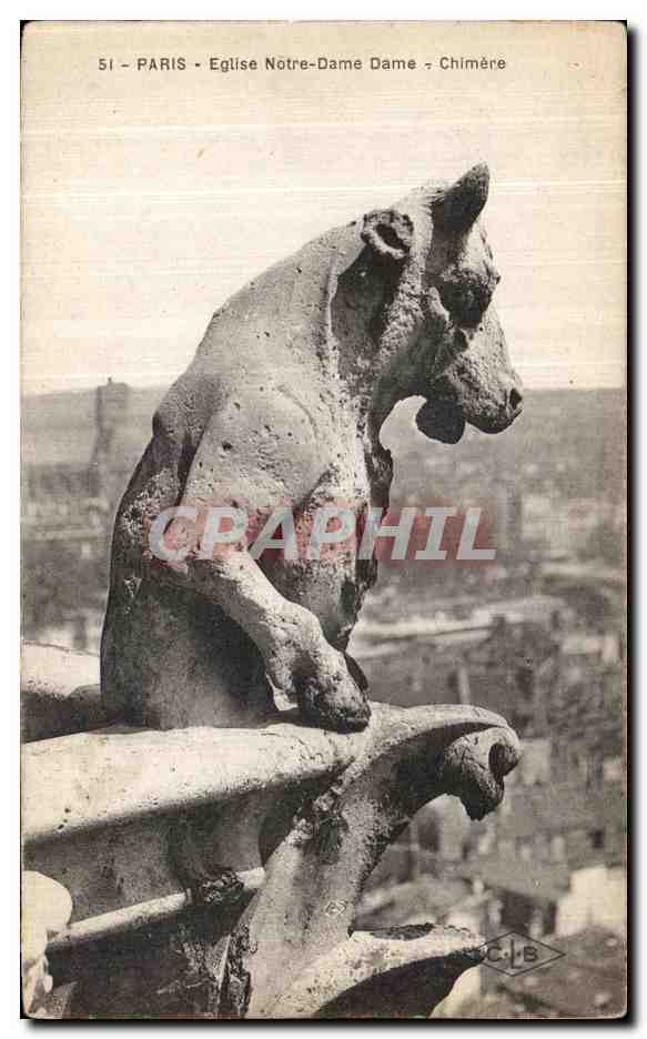 CPA Paris Eglise Notre Dame Chimere Diable