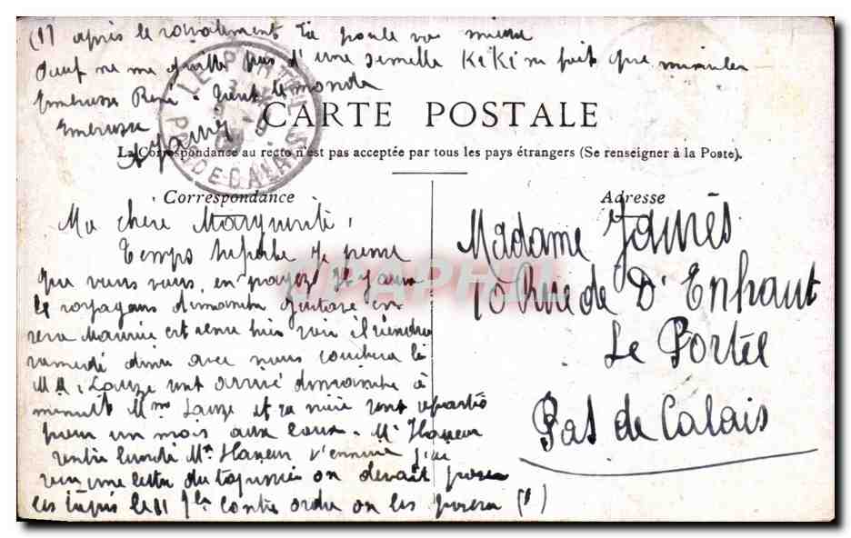 CPA Paris La Madeleine Rue Royale — Rückseite