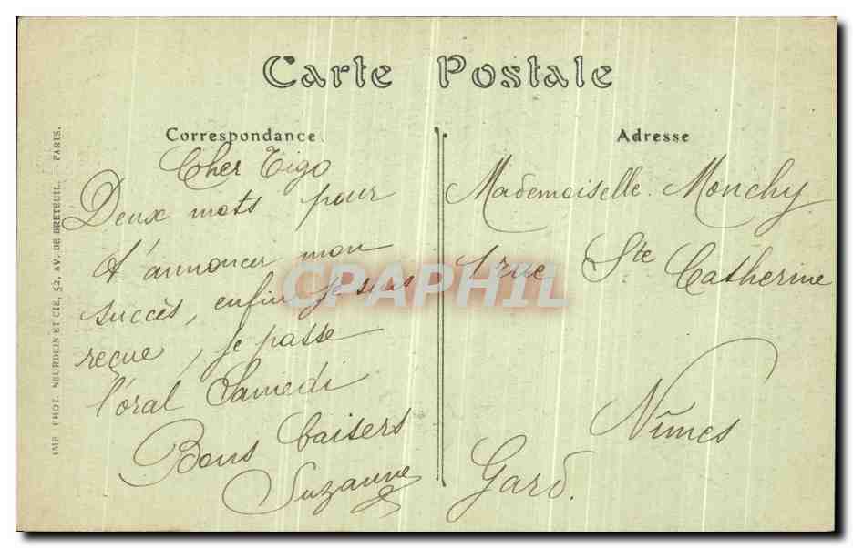 CPA Paris Le Port de la Concorde et la Chambre des Deputes — Rückseite
