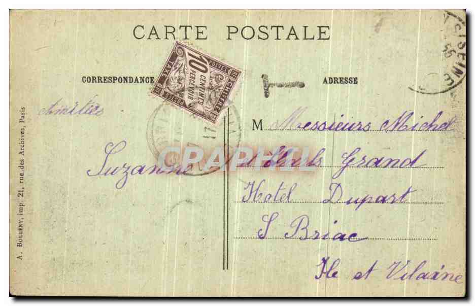CPA Paris La Porte Saint Denis et le boulevard — Verso