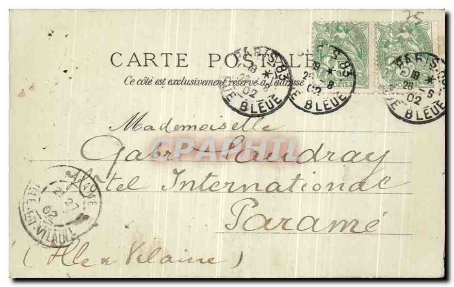 CPA Paris Monument d Alphand — Rückseite
