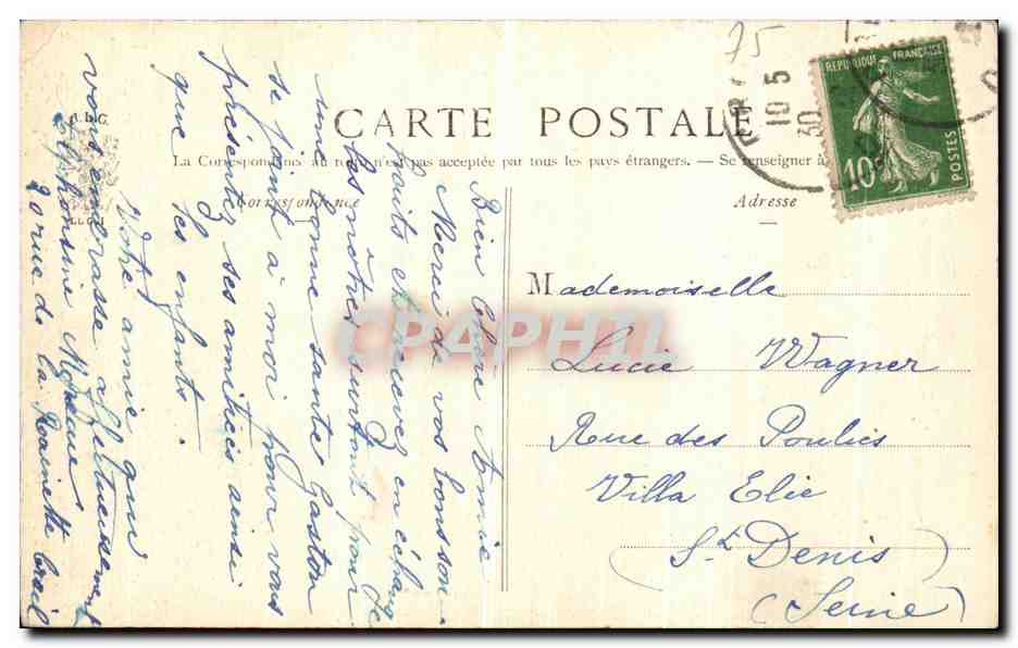 CPA Paris Hotel De Ville Salon des lettres — Verso