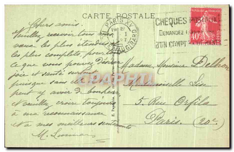 CPA Paris L Obelisque de Louqsor Egypte — Rückseite