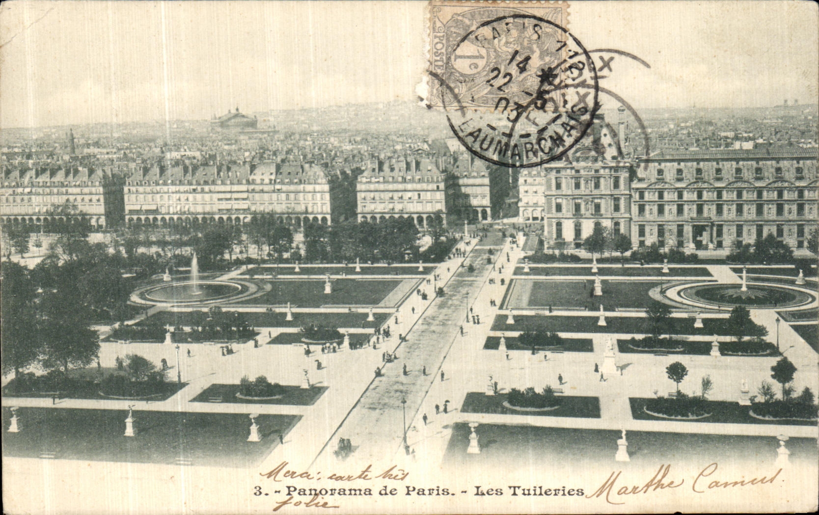 CPA Paris Panorama Les Tuileries