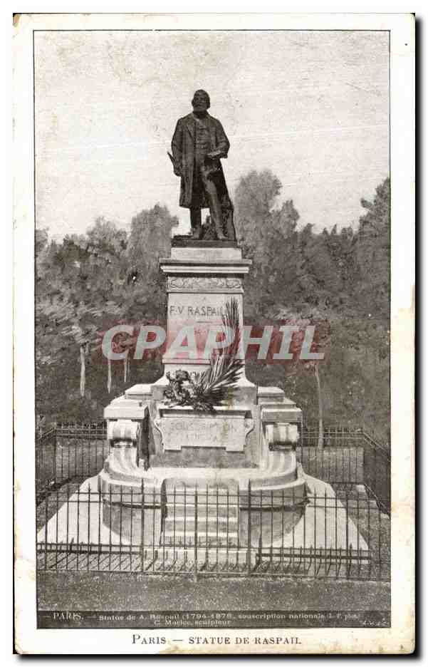 CPA Paris Statue De Raspail