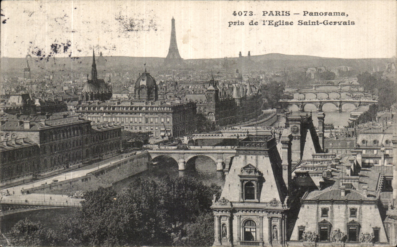 PARIS — Panorama, pris de l'Église Saint-Gervais — Éditeur n° 4073