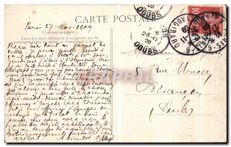 PARIS — Panorama, pris de l'Église Saint-Gervais — Éditeur n° 4073 — Rückseite