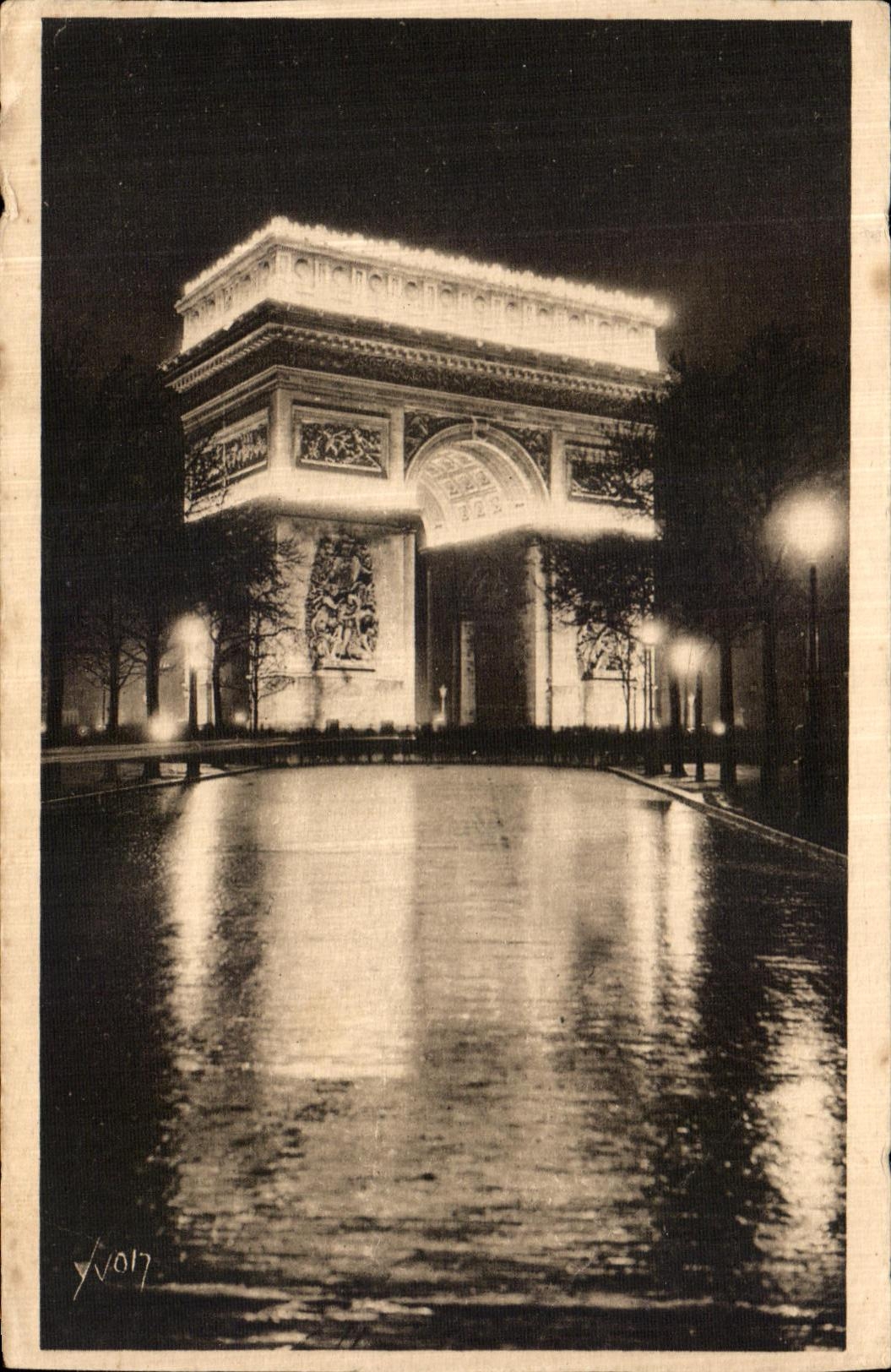 CPA Paris Feeries Nocturnes Arc de Triomphe 