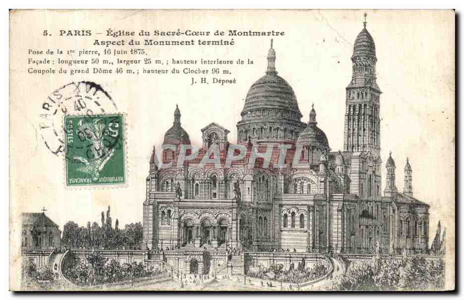 CPA Paris Eglise du Sacre Coeur de Montmartre Aspect du Monument termine