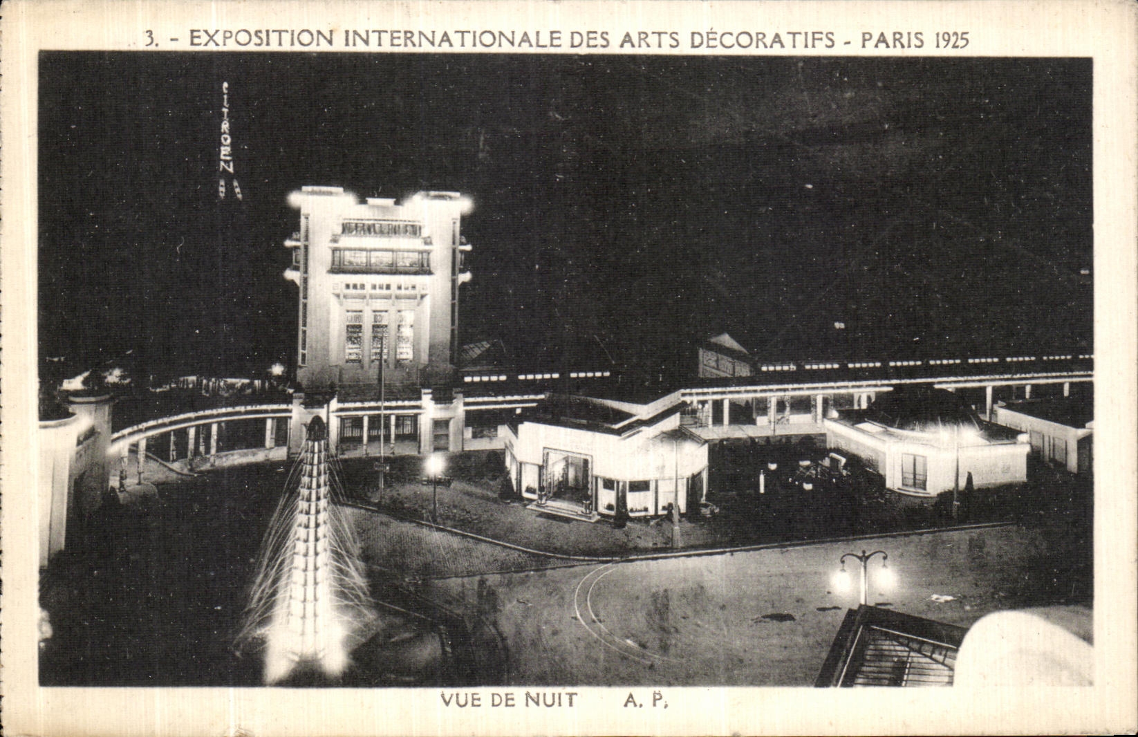 CPA Paris Exposition Internationale Des Arts Decoratifs 1925 Vue de nuit 