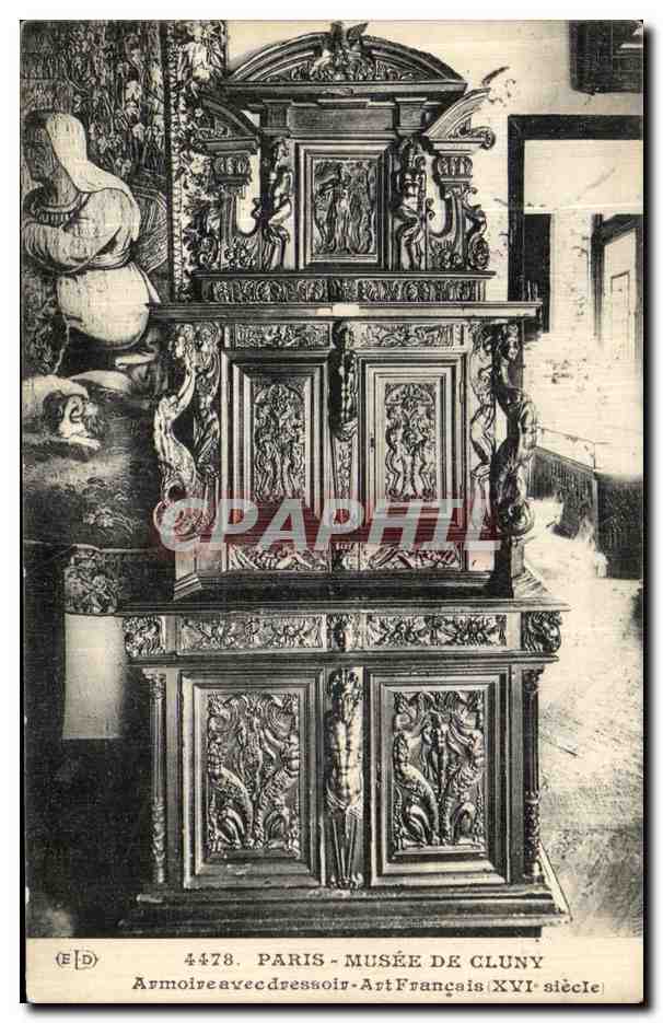 CPA Paris Musee De Cluny Armoire dressoir Art francais