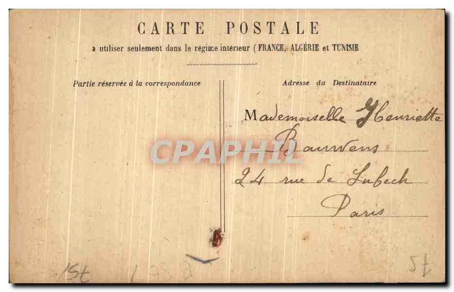CPA Paris Palais de la Legion d Honneur — Rückseite