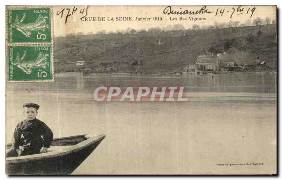 Crue de la Seine, Janvier 1910 — Les Bas Vignons — Perrot-Vignaron