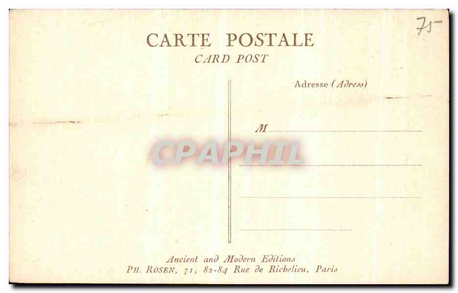 CPA Le Fort Du Palais Royal Vieux Paris  — Rückseite
