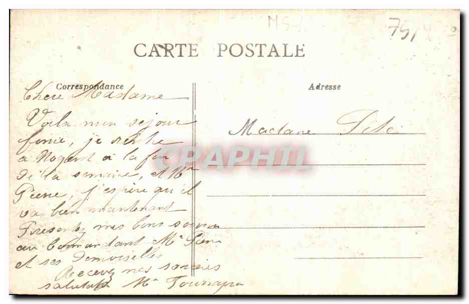 CPA Paris Le Parc Monceau La Colonnade — Verso