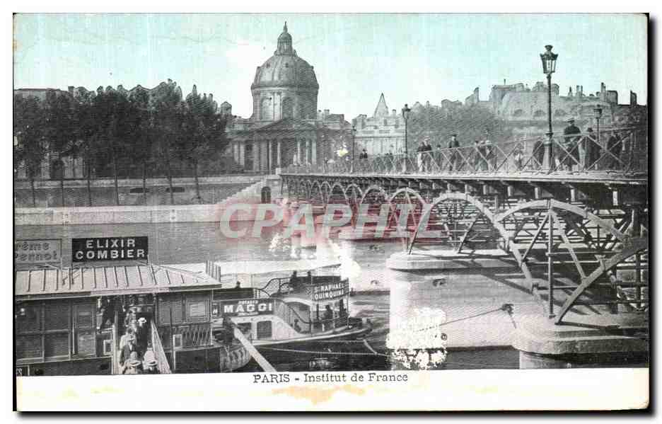 CPA Paris Institut de France Publicite Elixir Combier