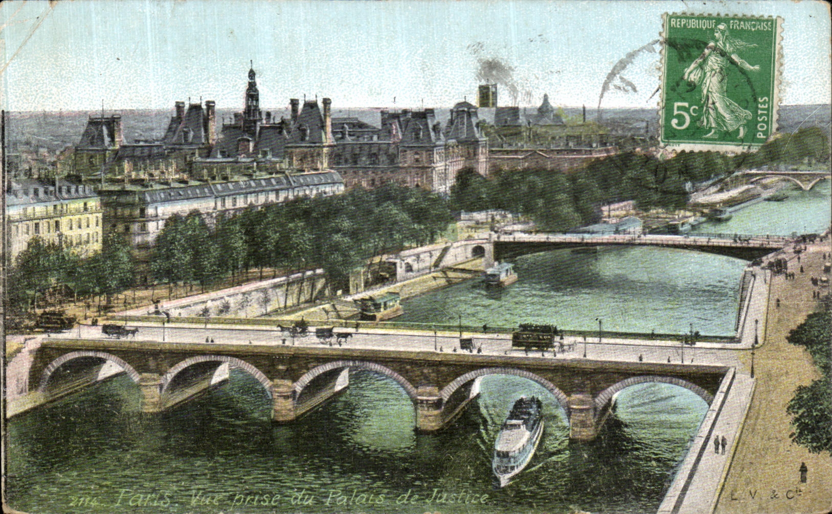 Paris — Vue prise du Palais de Justice — L.N. & Cie