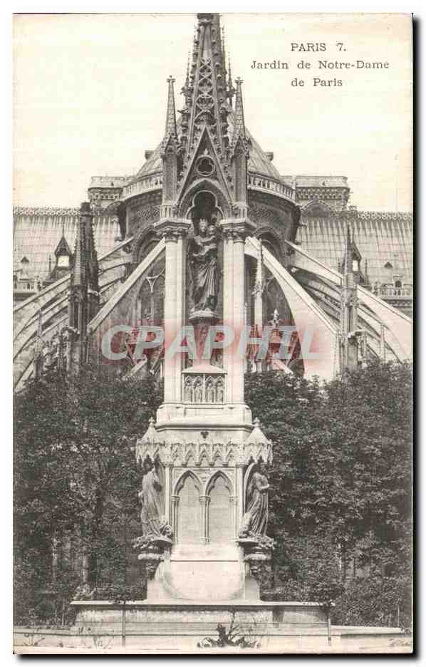 CPA Paris Jardin de Notre Dame de Paris
