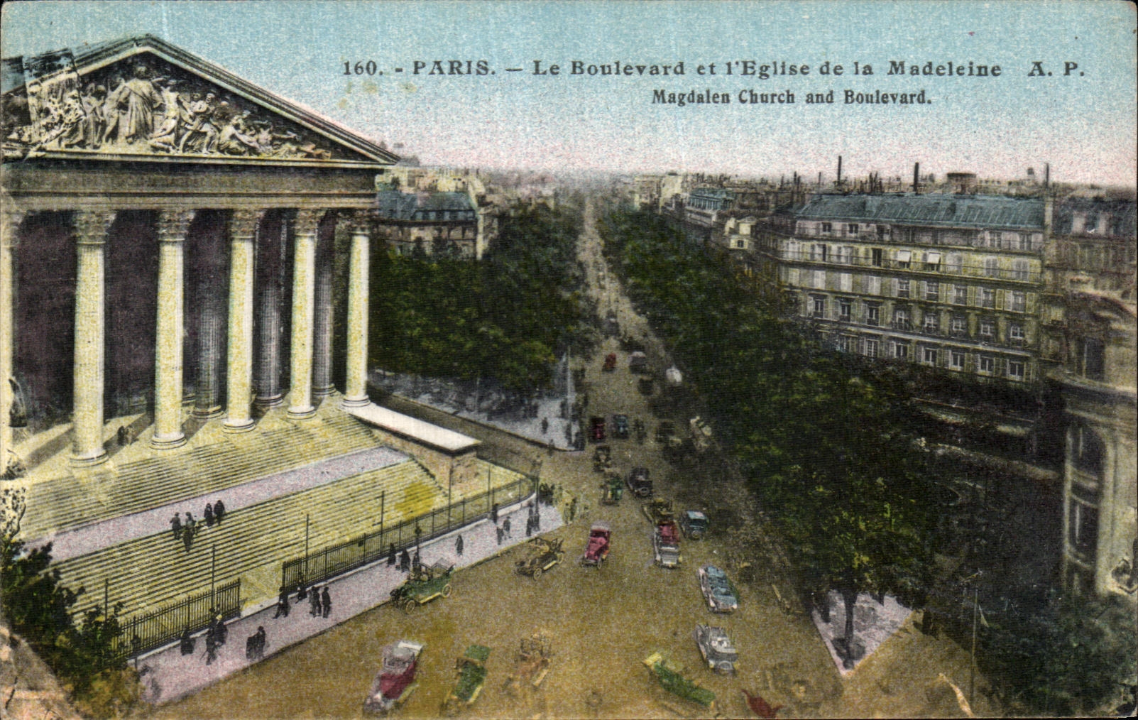 CPA Paris La Boulevard et l Eglise de la Madeleine 