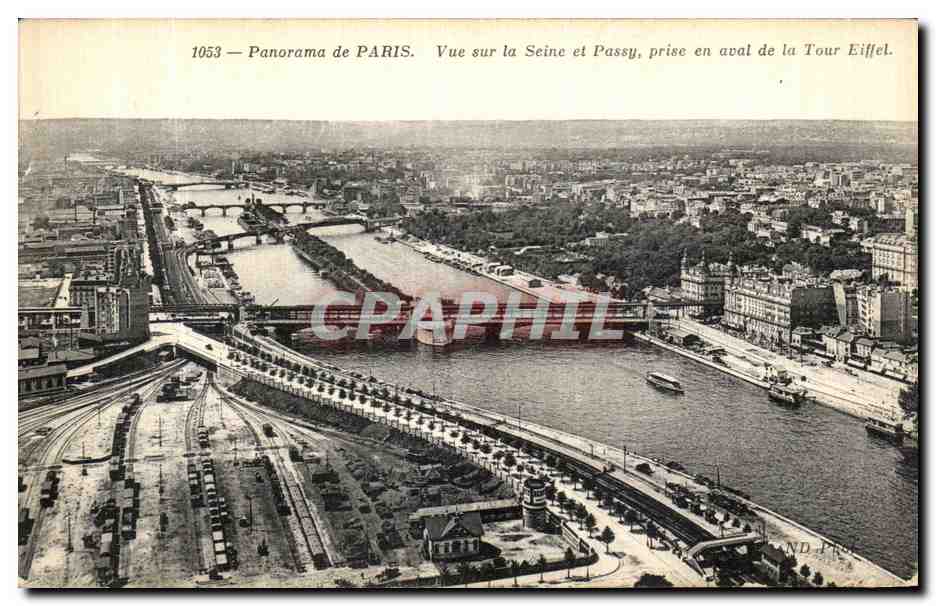CPA Paris Vue Sur la Seine et Passy Prise en Aval de La Tour Eiffel