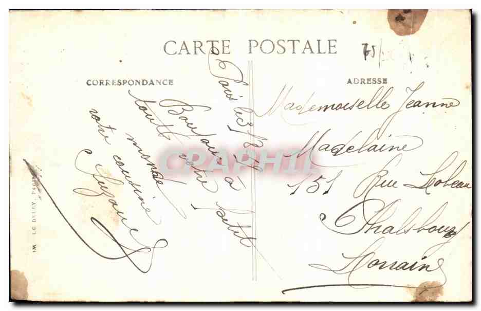 CPA Paris Fetes de la victoire 14 juillet 1919 DEvant le Cenotaphe La delegation Alsacienne Lorraine  — Rückseite
